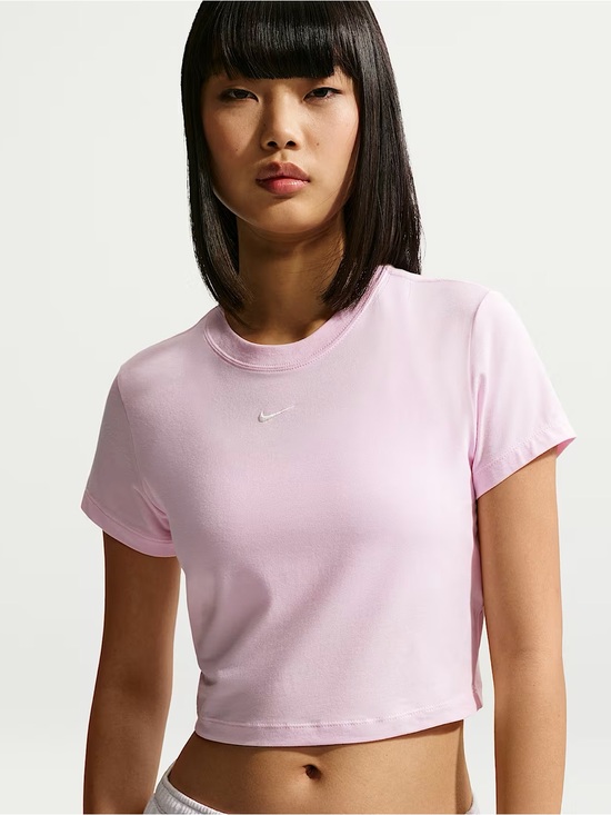 Nike Tops - Nike Women's Pink Cropped Crew Tee